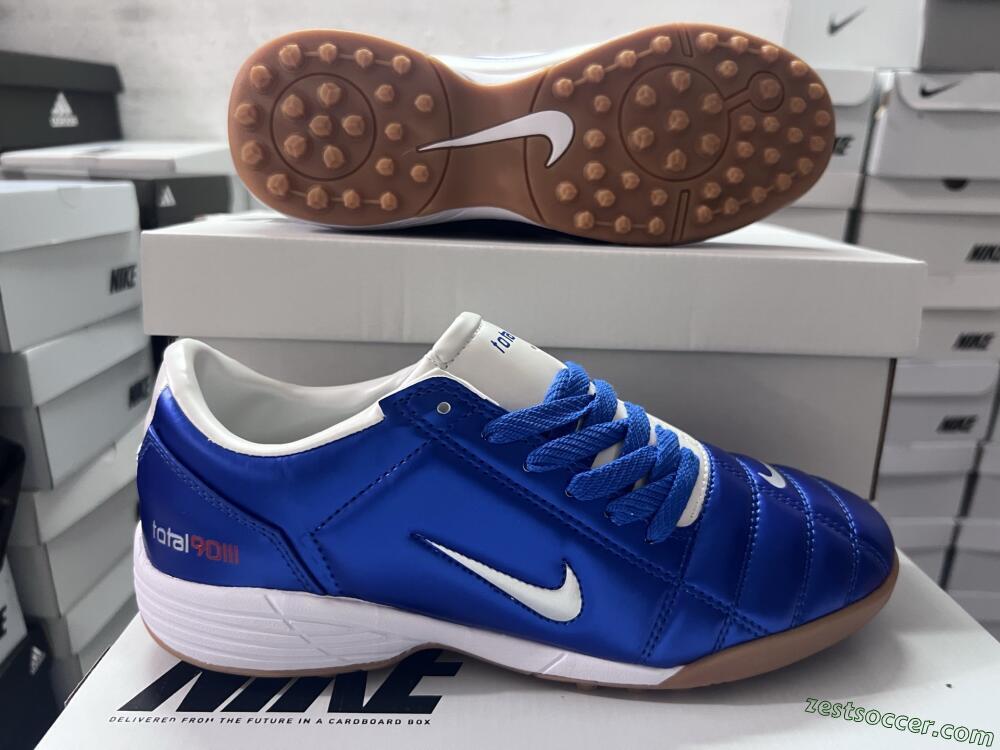 Nike Total 90 II TF Low-Tops Soccer Shoes - Blue/White/Brown