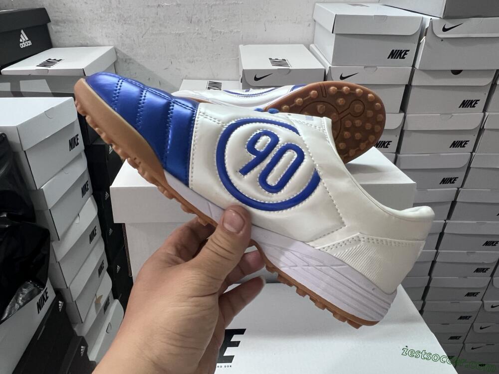 Nike Total 90 II TF Low-Tops Soccer Shoes - Blue/White/Brown