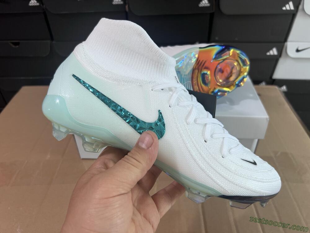 Nike Phantom Luna Elite NU FG Low-Tops Soccer Cleats - White/Black/Jade