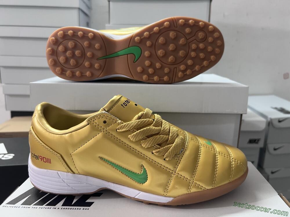 Nike Total 90 II TF Low-Tops Soccer Shoes - Gold/Yellow/White