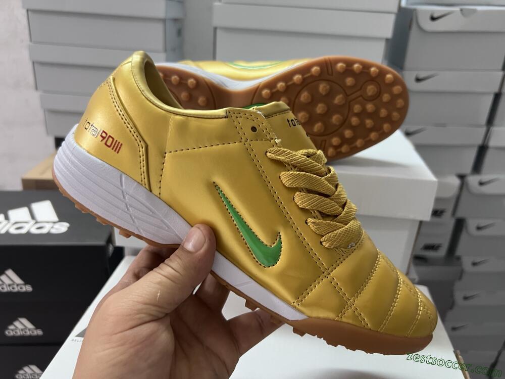 Nike Total 90 II TF Low-Tops Soccer Shoes - Gold/Yellow/White