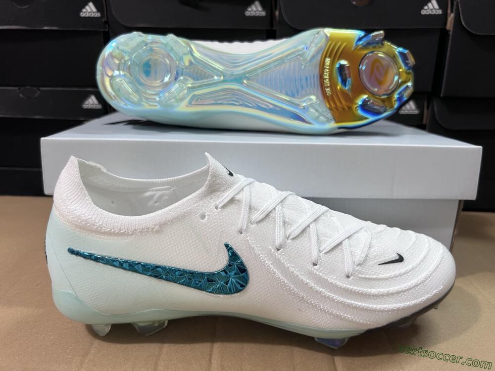 Nike Phantom GX 2 Elite FG Low-Tops Soccer Cleats - White/Black/Jade