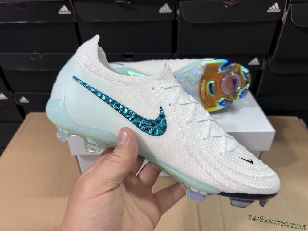 Nike Phantom GX 2 Elite FG Low-Tops Soccer Cleats - White/Black/Jade