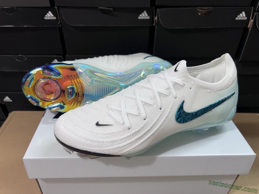 Nike Phantom GX 2 Elite FG Low-Tops Soccer Cleats - White/Black/Jade