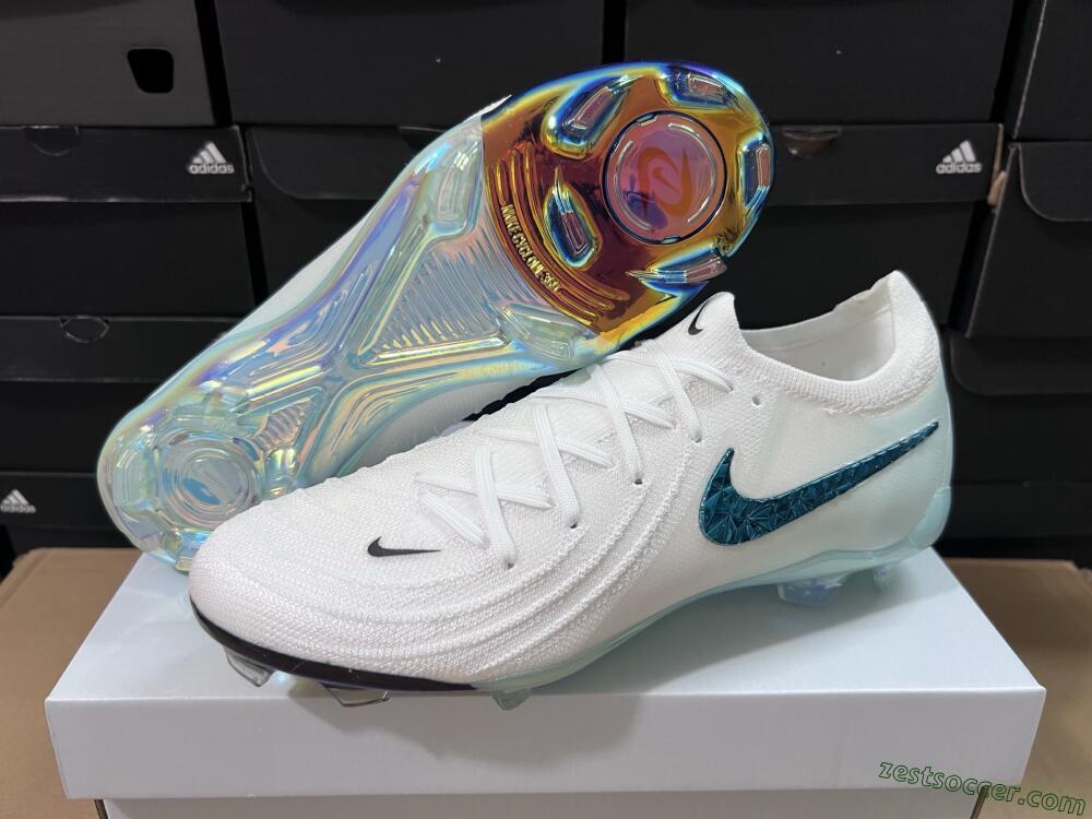 Nike Phantom GX 2 Elite FG Low-Tops Soccer Cleats - White/Black/Jade
