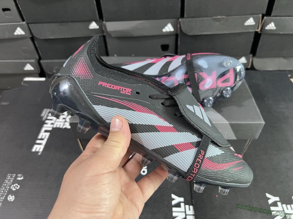 Adidas Predator Elite Foldover Tongue FG Low-Tops Soccer Cleats - Black/White/Red