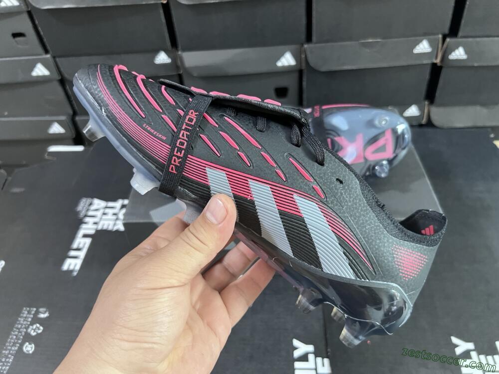 Adidas Predator Elite Foldover Tongue FG Low-Tops Soccer Cleats - Black/White/Red