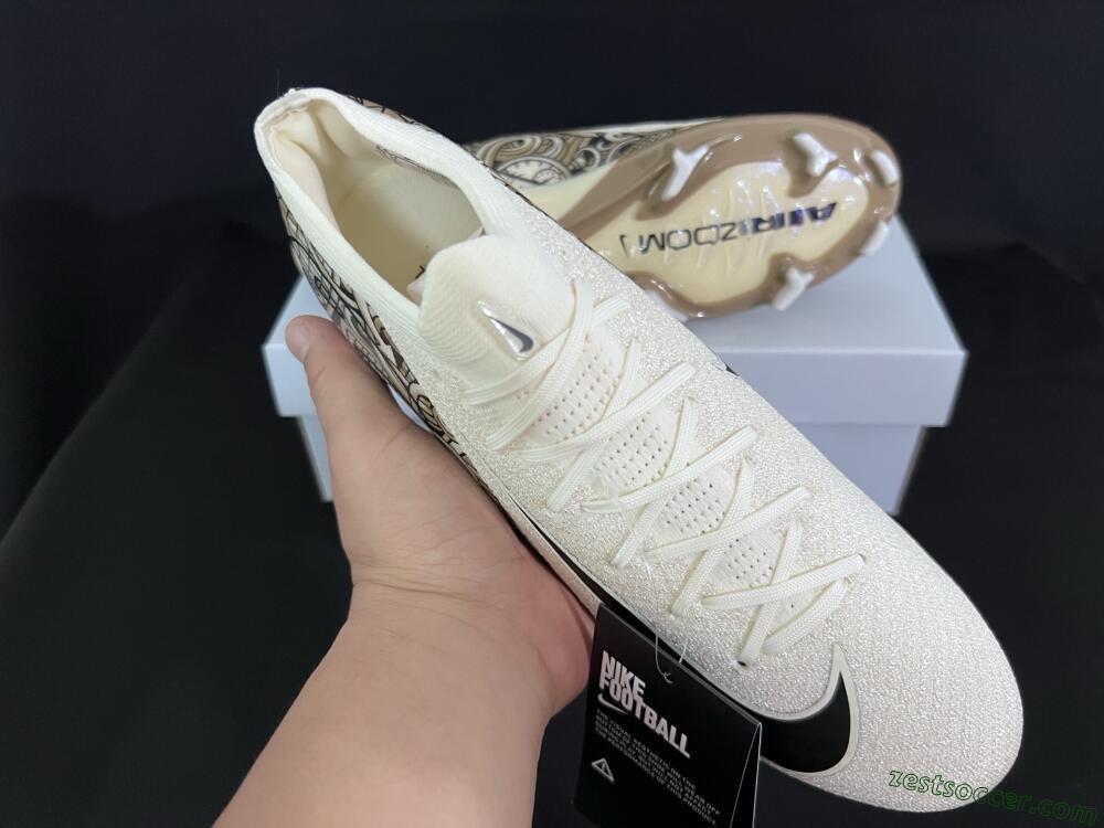 Nike Air Zoom Mercurial Vapor 16 Elite FG Low-Tops Soccer Cleats - Beige/Black/White