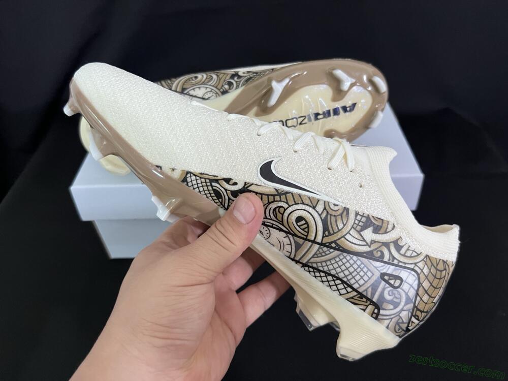 Nike Air Zoom Mercurial Vapor 16 Elite FG Low-Tops Soccer Cleats - Beige/Black/White