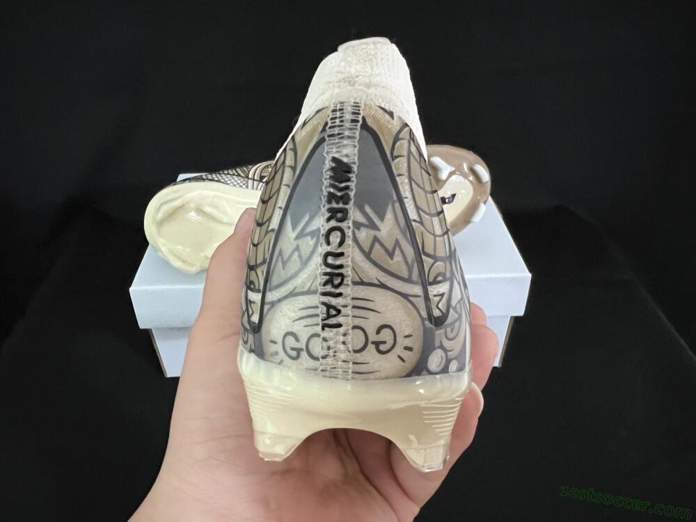 Nike Air Zoom Mercurial Vapor 16 Elite FG Low-Tops Soccer Cleats - Beige/Black/White