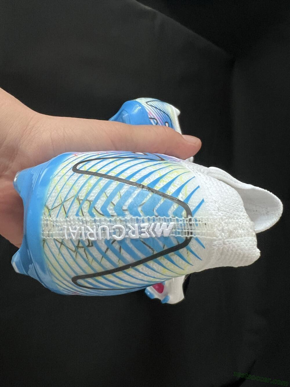 Nike Air Zoom Mercurial Vapor 16 Elite FG Low-Tops Soccer Cleats - White/Black/Blue/Pink/Yellow