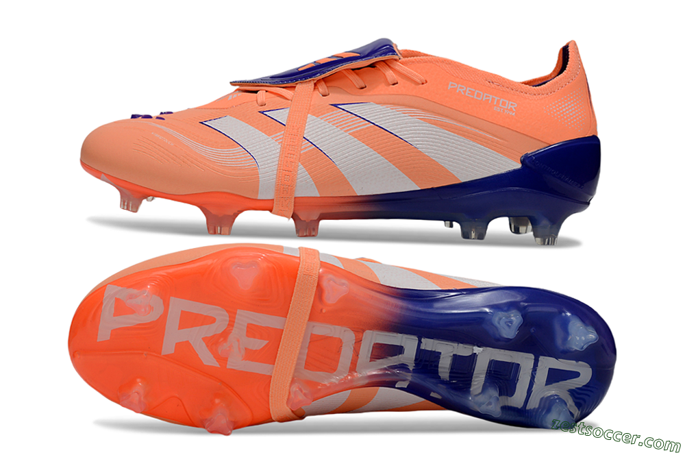 Adidas Predator Elite 25 Foldover Tongue FG Low-Tops Soccer Cleats - Orange/Purple/Blue 1