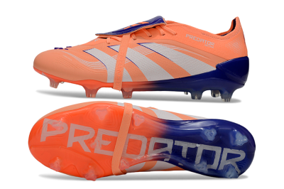 Adidas Predator Elite 25 Foldover Tongue FG Low-Tops Soccer Cleats - Orange/Purple/Blue