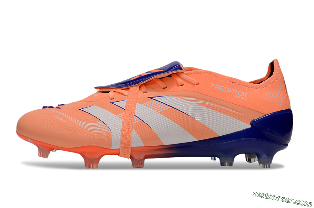Adidas Predator Elite 25 Foldover Tongue FG Low-Tops Soccer Cleats - Orange/Purple/Blue 2