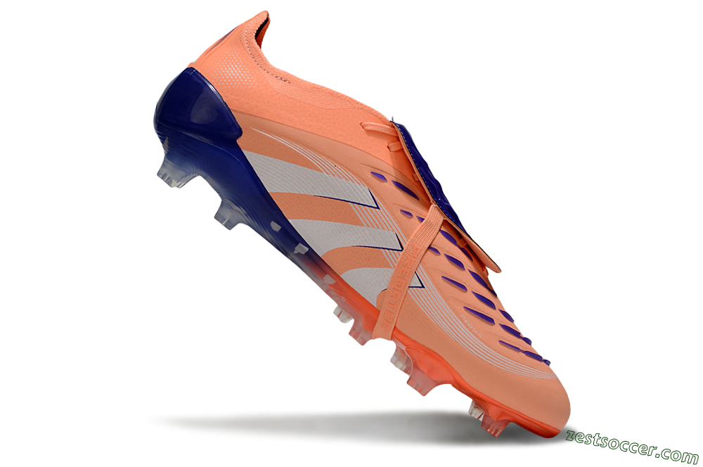 Adidas Predator Elite 25 Foldover Tongue FG Low-Tops Soccer Cleats - Orange/Purple/Blue 4