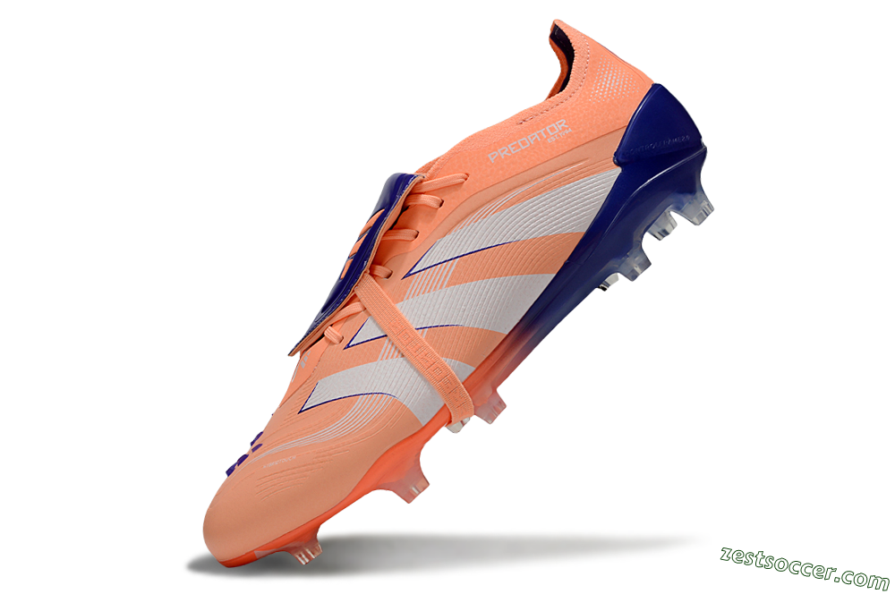 Adidas Predator Elite 25 Foldover Tongue FG Low-Tops Soccer Cleats - Orange/Purple/Blue 5