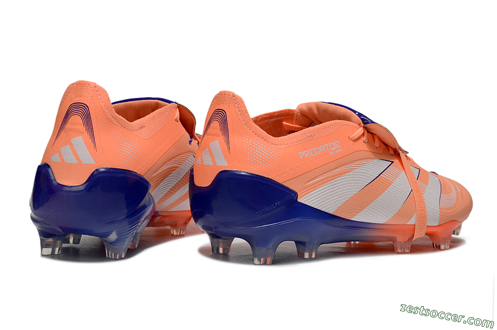 Adidas Predator Elite 25 Foldover Tongue FG Low-Tops Soccer Cleats - Orange/Purple/Blue 6
