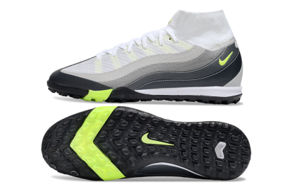 Nike Air Zoom Mercurial Superfly 10 Elite TF High-Tops Soccer Shoes - White/Grey/Yellow