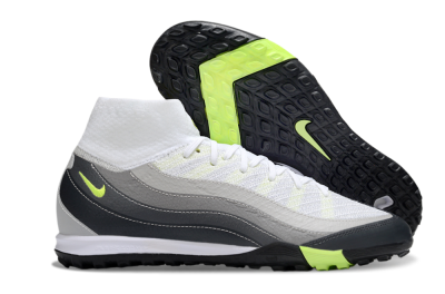 Nike Air Zoom Mercurial Superfly 10 Elite TF High-Tops Soccer Shoes - White/Grey/Yellow