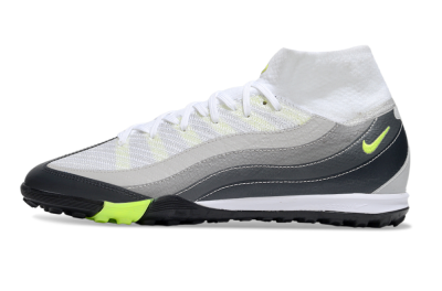 Nike Air Zoom Mercurial Superfly 10 Elite TF High-Tops Soccer Shoes - White/Grey/Yellow