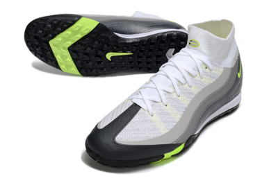 Nike Air Zoom Mercurial Superfly 10 Elite TF High-Tops Soccer Shoes - White/Grey/Yellow