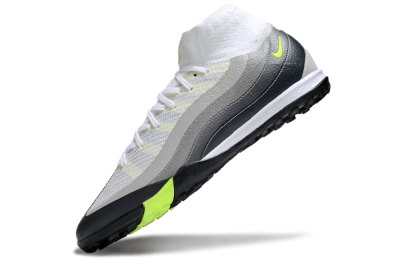 Nike Air Zoom Mercurial Superfly 10 Elite TF High-Tops Soccer Shoes - White/Grey/Yellow
