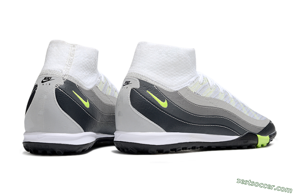 Nike Air Zoom Mercurial Superfly 10 Elite TF High-Tops Soccer Shoes - White/Grey/Yellow 6