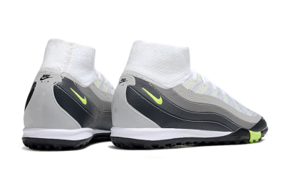 Nike Air Zoom Mercurial Superfly 10 Elite TF High-Tops Soccer Shoes - White/Grey/Yellow