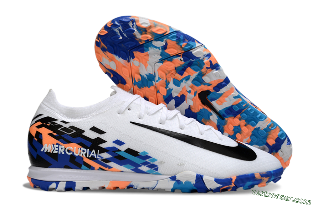 Nike Air Zoom Mercurial Vapor 16 Elite TF Low-Tops Soccer Shoes - White/Black/Orange 0