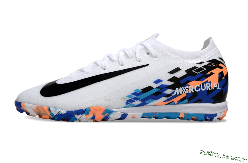 Nike Air Zoom Mercurial Vapor 16 Elite TF Low-Tops Soccer Shoes - White/Black/Orange 2