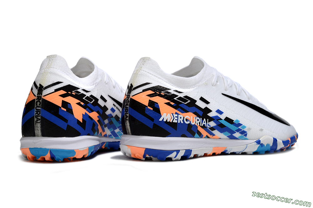 Nike Air Zoom Mercurial Vapor 16 Elite TF Low-Tops Soccer Shoes - White/Black/Orange 6