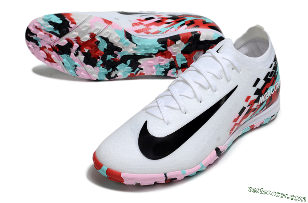 Nike Air Zoom Mercurial Vapor 16 Elite TF Low-Tops Soccer Shoes - White/Black/Red 3