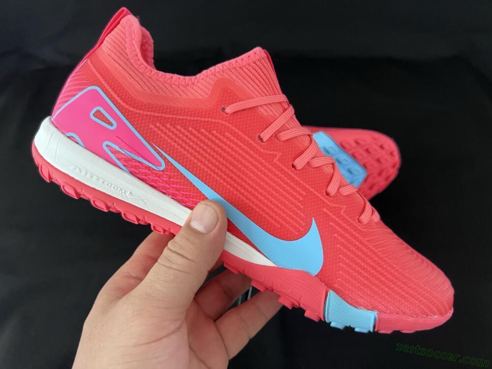 Nike Air Zoom Mercurial Vapor 16 Pro TF Low-Tops Soccer Shoes - Red/Jade/Pink