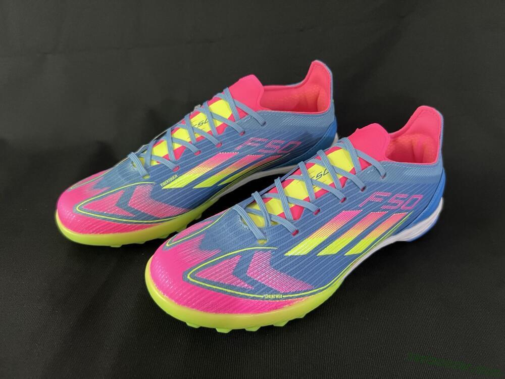 Adidas F50 Elite TF Low-Tops Soccer Shoes - Blue/Pink/Yellow