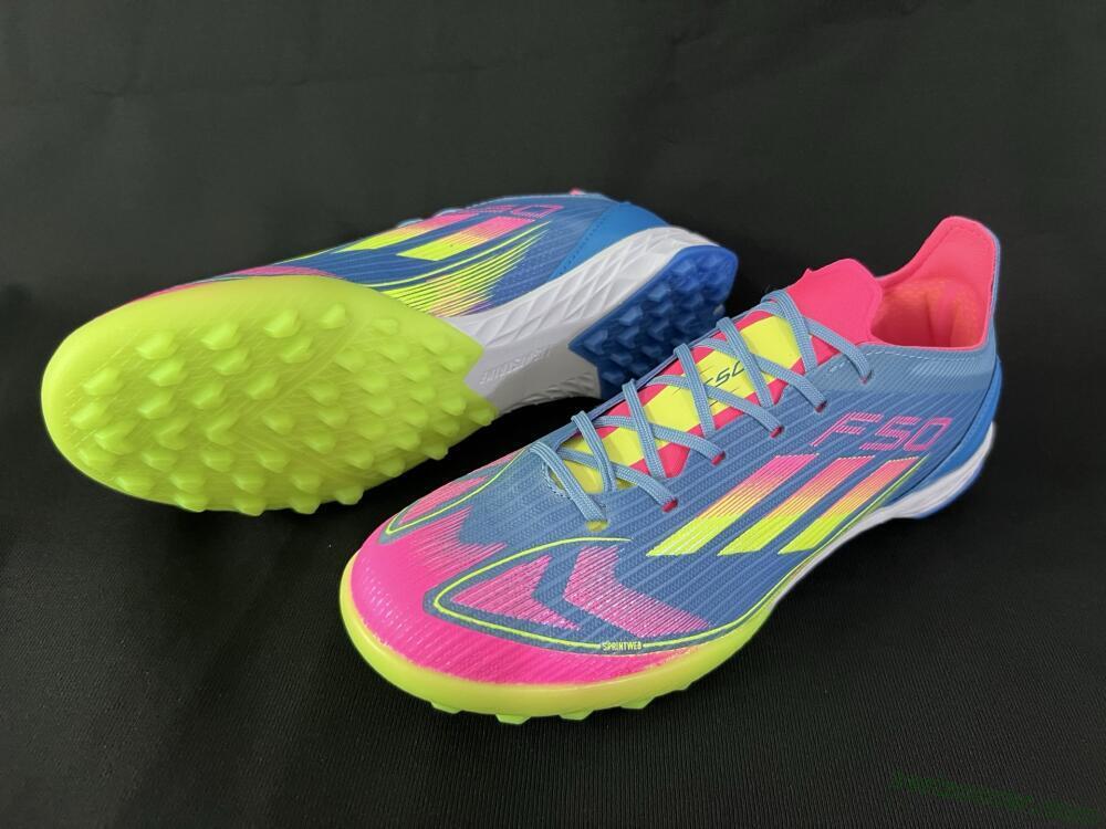 Adidas F50 Elite TF Low-Tops Soccer Shoes - Blue/Pink/Yellow