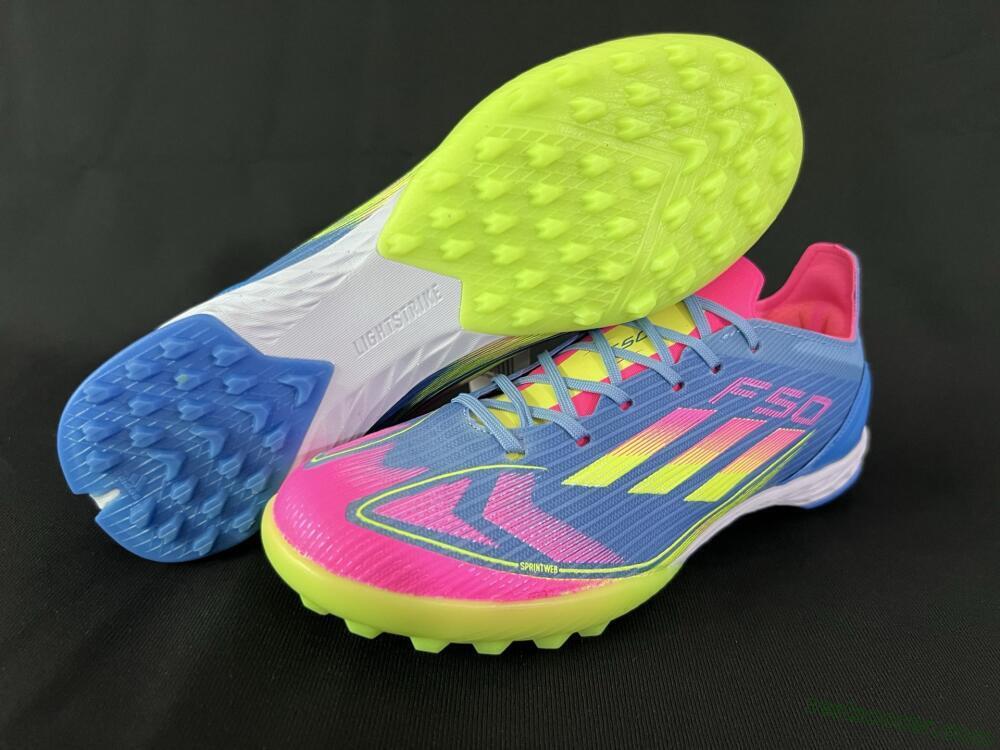 Adidas F50 Elite TF Low-Tops Soccer Shoes - Blue/Pink/Yellow