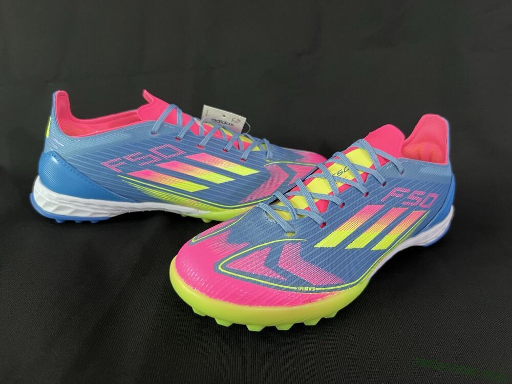 Adidas F50 Elite TF Low-Tops Soccer Shoes - Blue/Pink/Yellow