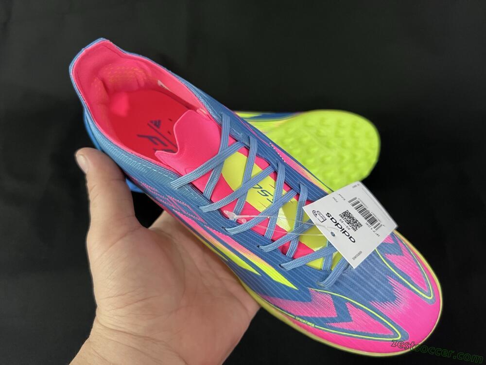 Adidas F50 Elite TF Low-Tops Soccer Shoes - Blue/Pink/Yellow