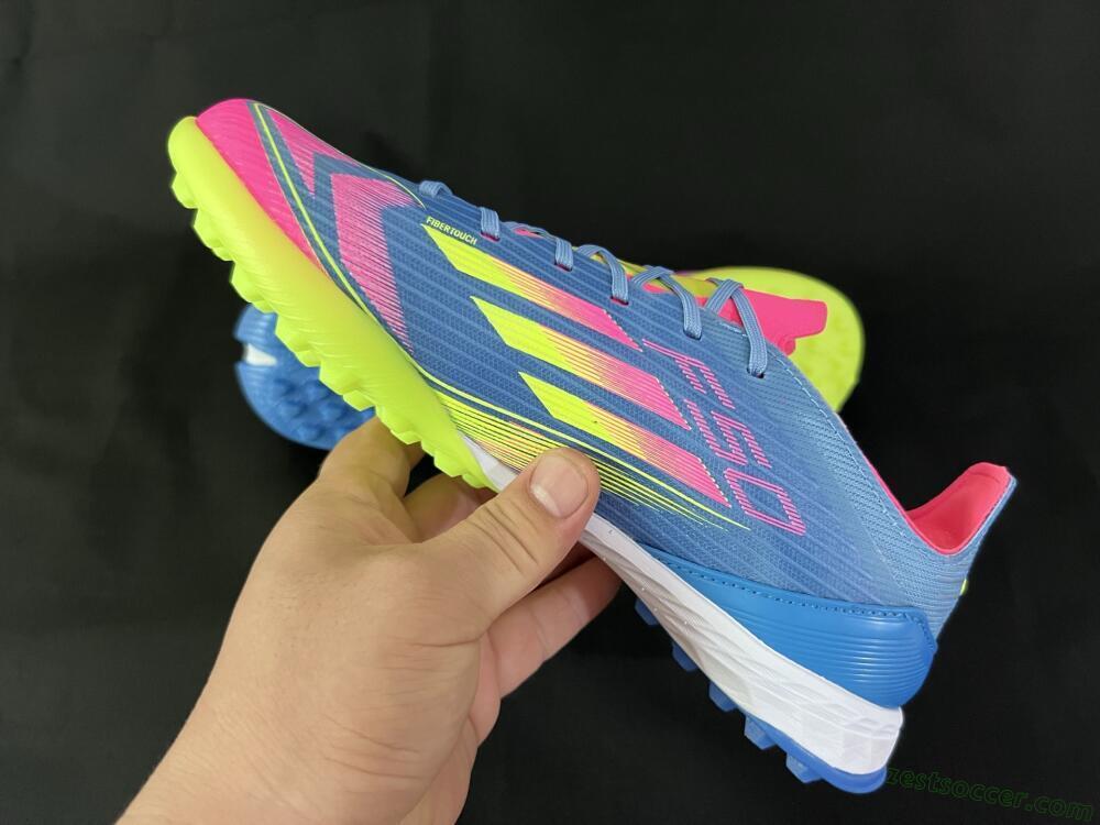 Adidas F50 Elite TF Low-Tops Soccer Shoes - Blue/Pink/Yellow
