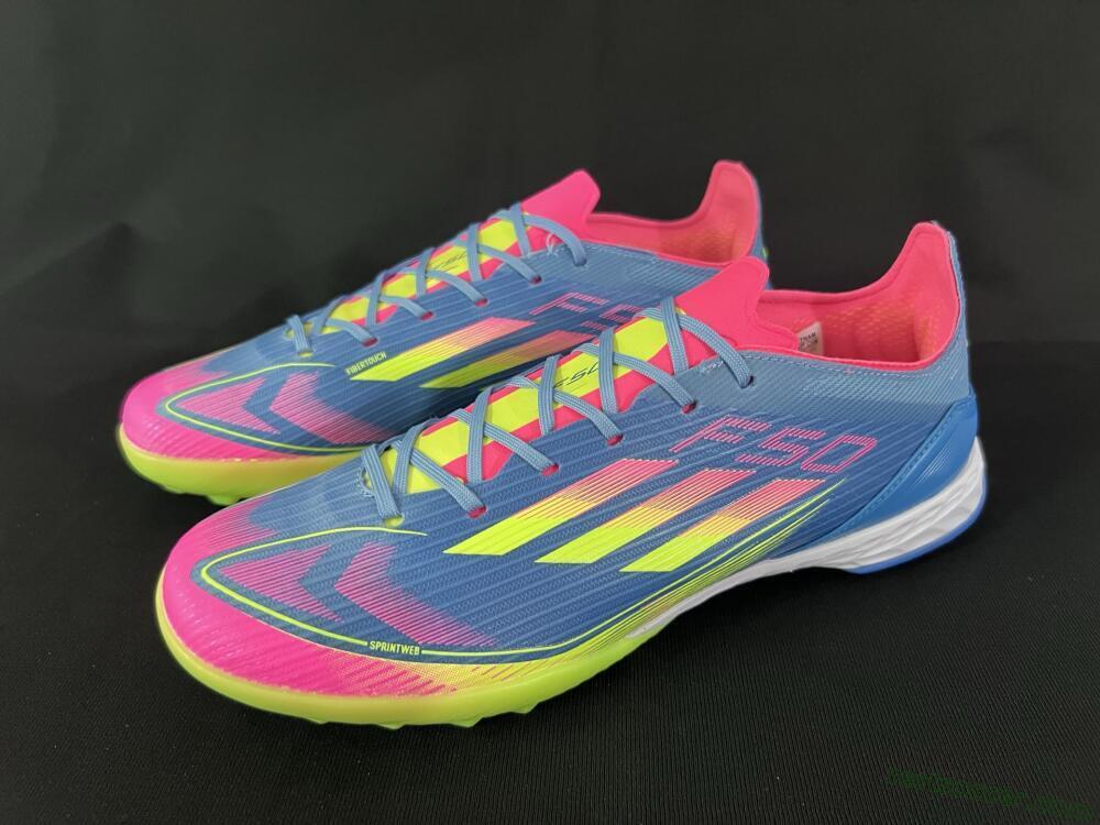 Adidas F50 Pro TF Low-Tops Soccer Shoes - Blue/Yellow/Pink