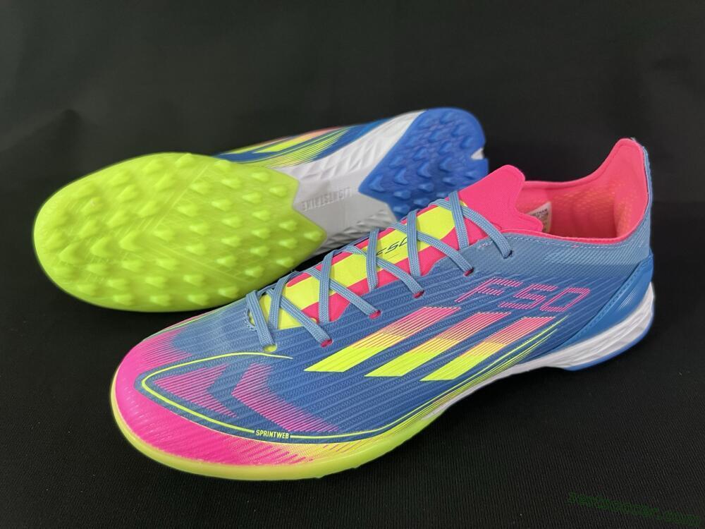 Adidas F50 Pro TF Low-Tops Soccer Shoes - Blue/Yellow/Pink