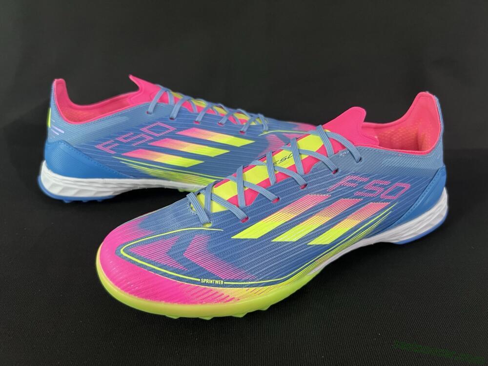 Adidas F50 Pro TF Low-Tops Soccer Shoes - Blue/Yellow/Pink