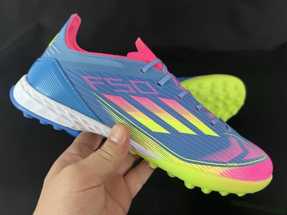 Adidas F50 Pro TF Low-Tops Soccer Shoes - Blue/Yellow/Pink
