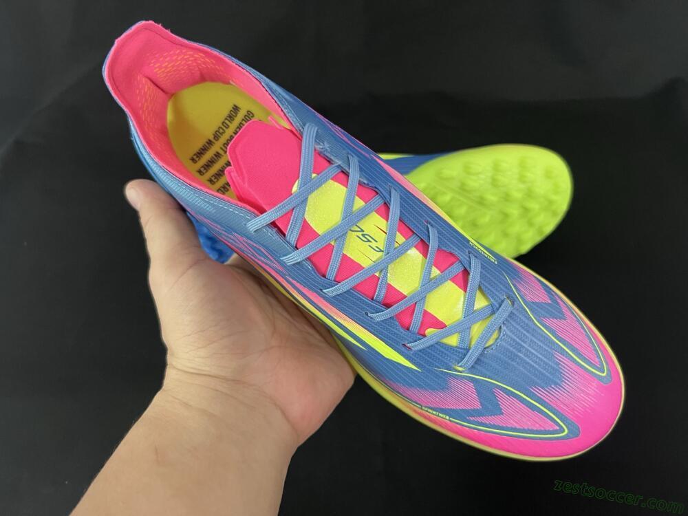 Adidas F50 Pro TF Low-Tops Soccer Shoes - Blue/Yellow/Pink