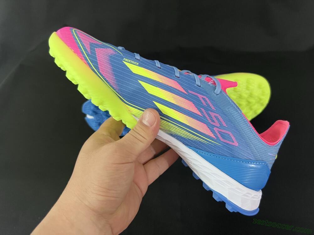 Adidas F50 Pro TF Low-Tops Soccer Shoes - Blue/Yellow/Pink