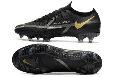 Nike Phantom GT 2 FG Low-Tops Soccer Cleats - Black/Silver/Gold