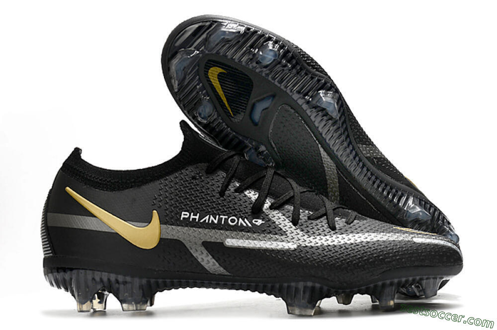 Nike Phantom GT 2 FG Low-Tops Soccer Cleats - Black/Silver/Gold 0