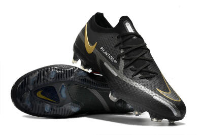 Nike Phantom GT 2 FG Low-Tops Soccer Cleats - Black/Silver/Gold