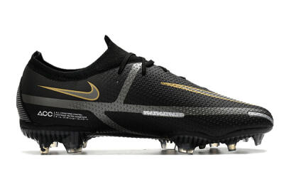 Nike Phantom GT 2 FG Low-Tops Soccer Cleats - Black/Silver/Gold