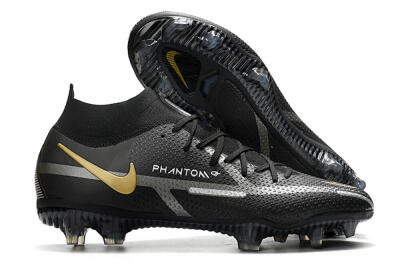 Nike Phantom GT 2 DF FG High-Tops Soccer Cleats - Black/Silver/Gold